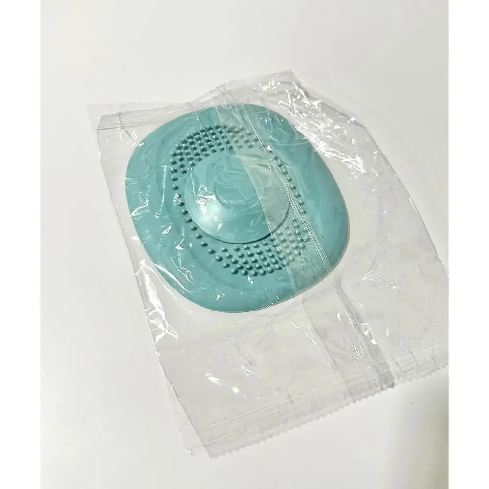 Silicone Teal Drain Plug Stopper and Strainer - Push Button Operation